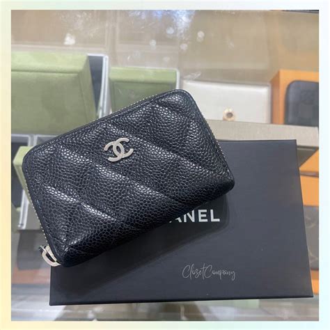 chanel caed holder|Chanel card holder zipped.